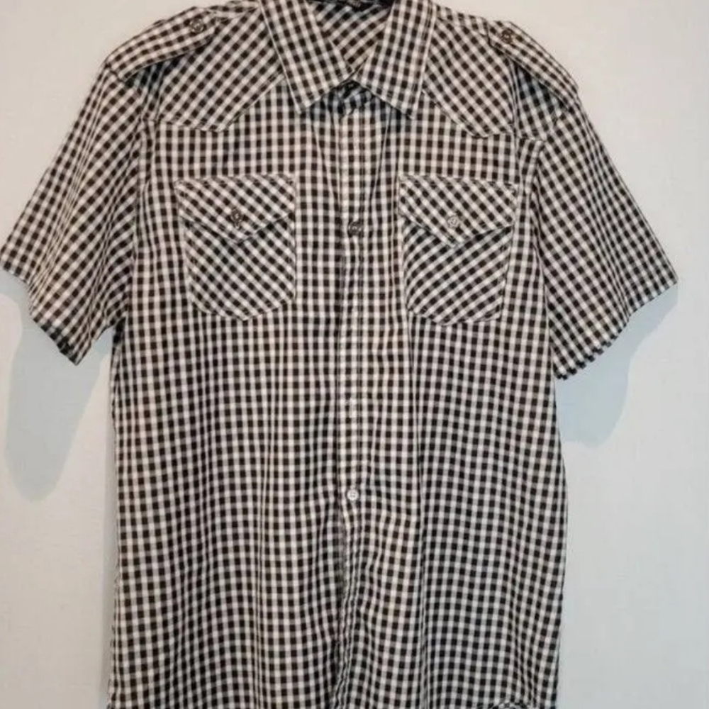 Vassi Atti Western Casual Button Down Shirt | Plaid Pattern | Western | XL